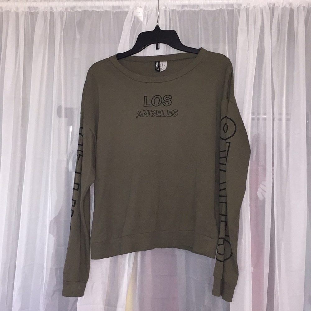 Long Sleeve Crew Shirt (Army Green) “Los Angeles”